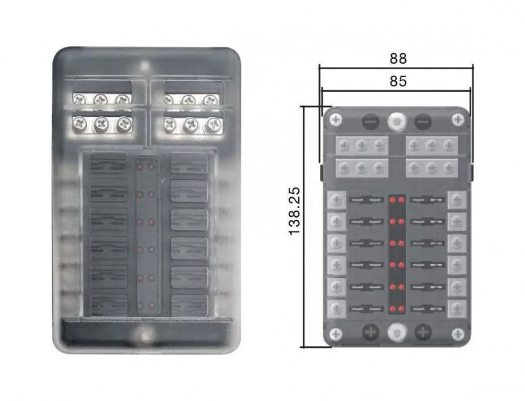 Блок на 12 предохранителей, арт. 4620136032414,          MARINE ROCKET 