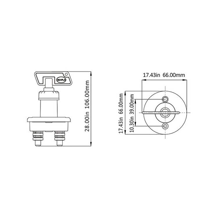Выключатель массы (SFBIS2-01), арт. 10262592,          SeaFlo 