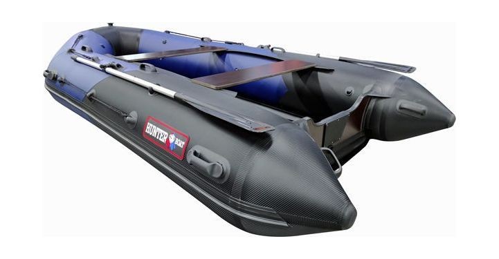 Надувная лодка ПВХ, Хантер 370 Про Спорт НДНД, синий/карбон, арт. 3702415,          Hunterboat 