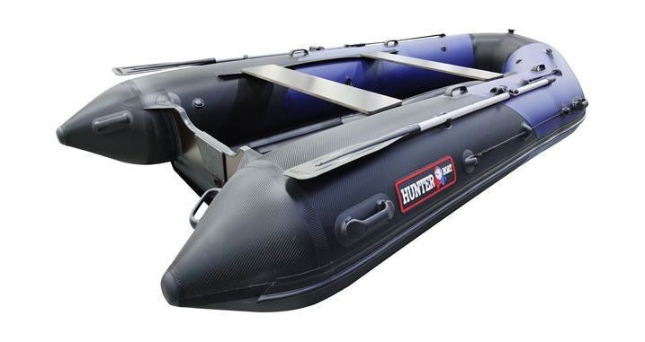 Надувная лодка ПВХ, Хантер 370 Про Спорт НДНД, синий/карбон, арт. 3702415,          Hunterboat 