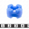 Вставка упругой муфты эластичная 24,7*13,8*14 , M87/синий , упругий элемент с отверстием, под 4 лучевую металлическую звездочку, 33-01-1221-poly  