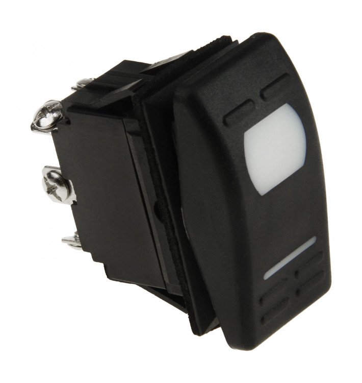 Переключатель трехпозиционный ON-OFF-ON 12 В/16А 6Р с подсветкой, арт. AES111855A,          AES.Co 