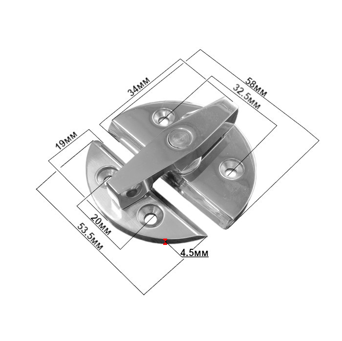 Задвижка поворотная SUNFINE 58мм, нержавеющая сталь, арт. SF31156-1,          SUNFINE MARINE 