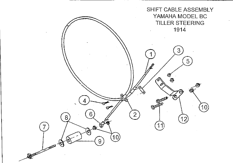 Трос переключения заслонки реверса в сборе Yamaha 40X (PNFM40E-34001; 547) (4FT) (PREMARINE), арт. PNFM40E-34001,          PREMARINE  Трос переключения заслонки реверса в сборе Yamaha 40X (PNFM40E-34001; 547) (4FT) (PREMARINE), арт. PNFM40E-34001,          PREMARINE