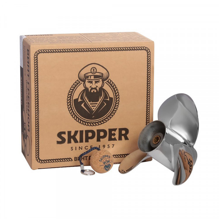 Винт гребной   для Yamaha 9.9-20HP, диаметр 9 1/4" нержавеющий, лопастей - 3, шаг 9", арт. SK63V-45945-10-EL-SS-ts,          Skipper 