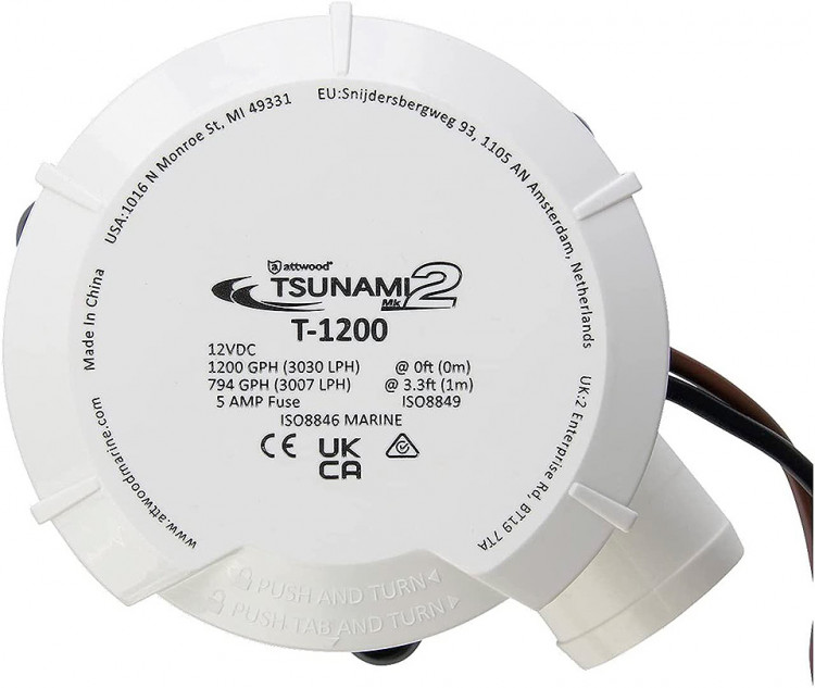 Трюмная помпа Tsunami MK2 1200, 12В, арт. 10268148,          Attwood 