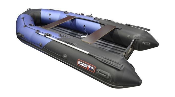 Надувная лодка ПВХ, Хантер 400 Про Спорт НДНД, синий/карбон, арт. 4002415,          Hunterboat 