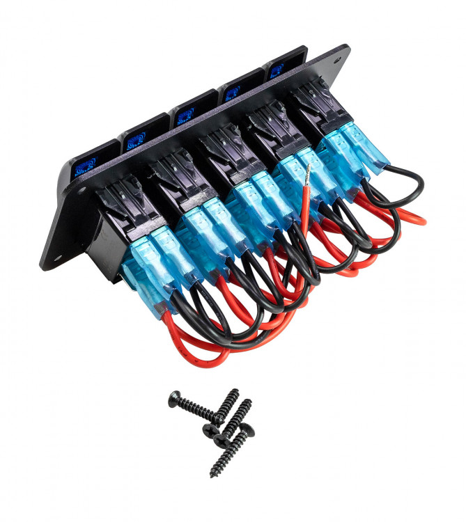 Панель бортового питания 5 переключателей, арт. A-5SW,          AAA 