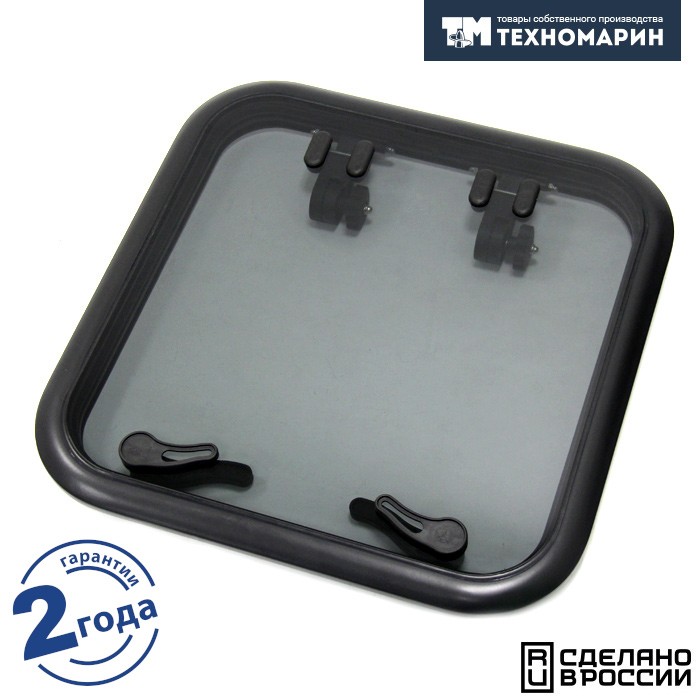 Люк палубный распашной Альбатрос 700x700 (черное исполнение), арт. 030830BT,          Техномарин 