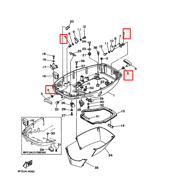 Втулка многофункциональная в поддон Yamaha 25-250 (90386-13M38) (Yamaha), арт. 90386-13M38,          YAMAHA 