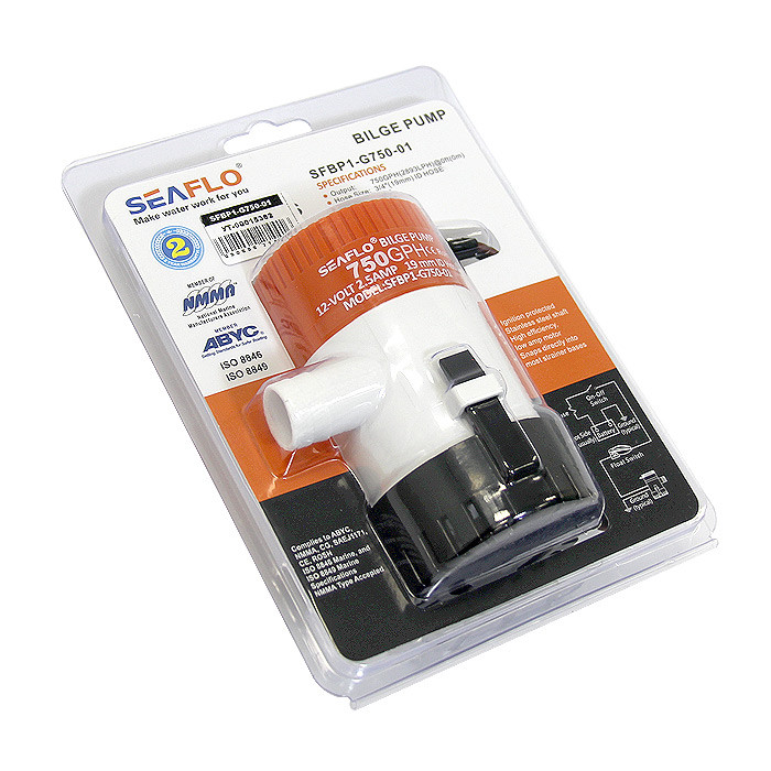Насос осушительный 750GPH 01 Series 12В, арт. SFBP1-G750-01,          SeaFlo 