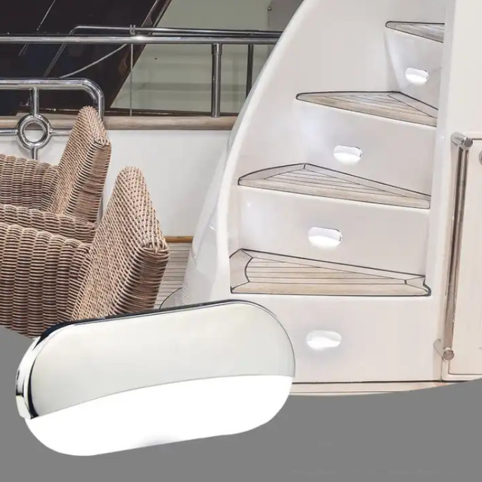 Светильник для подсветки палуб и трапов светодиодный, холодный белый свет, нерж. сталь, арт. B013107-WH,          Anheart Marine 