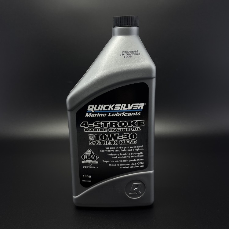 Масло для 4-х тактных двигателей полусинтетическое 10W30, 1 л OIL 4-CYCLE @6 1L (Quicksilver), арт. 8M0152563,          MERCURY  Масло для 4-х тактных двигателей полусинтетическое 10W30, 1 л OIL 4-CYCLE @6 1L (Quicksilver), арт. 8M0152563,          MERCURY