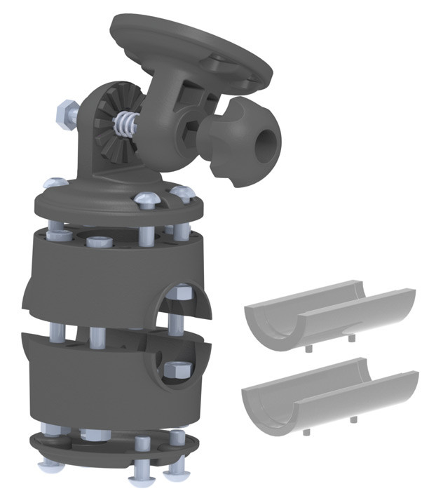 Кронштейн наклонный с хомутом универсальным, арт. 040554T,          Техномарин 