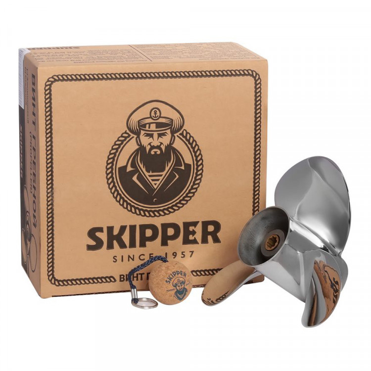 Винт гребной   для Yamaha 9.9-20HP, диаметр 9 1/4" нержавеющий, лопастей - 3, шаг 11", арт. SK63V-45943-00-EL-SS-ts,          Skipper 