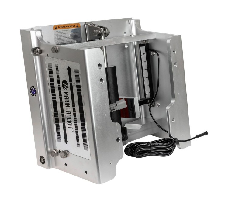 Подъёмник мотора гидравлический серебристый 50-300 л.с. с указателем, Marine Rocket, арт. 100106010W_MR,          MARINE ROCKET 