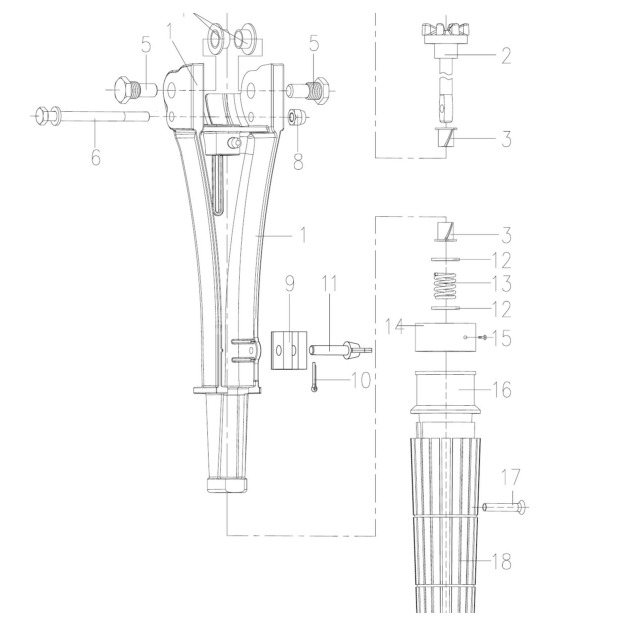 Фиксатор оси румпеля HIDEA 20F (PREMARINE), арт. 20F-04.00.00.04,          PREMARINE 