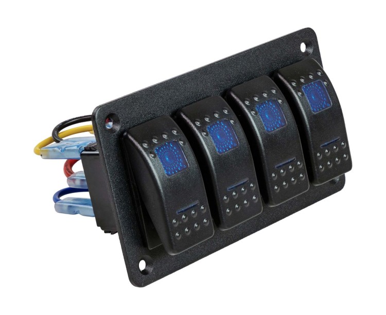 Панель бортового питания 4 переключателя, арт. MR4L2,          MARINE ROCKET 