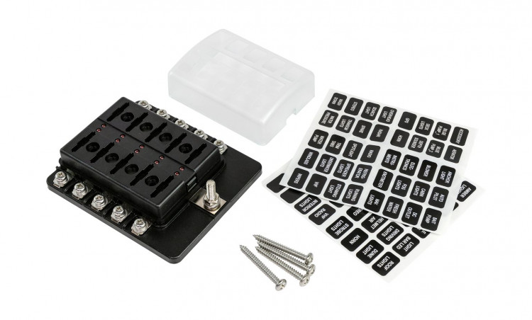 Блок на 10 предохранителей с индикацией исправности предохранителя, арт. 4620136032407,          Marine Rocket 