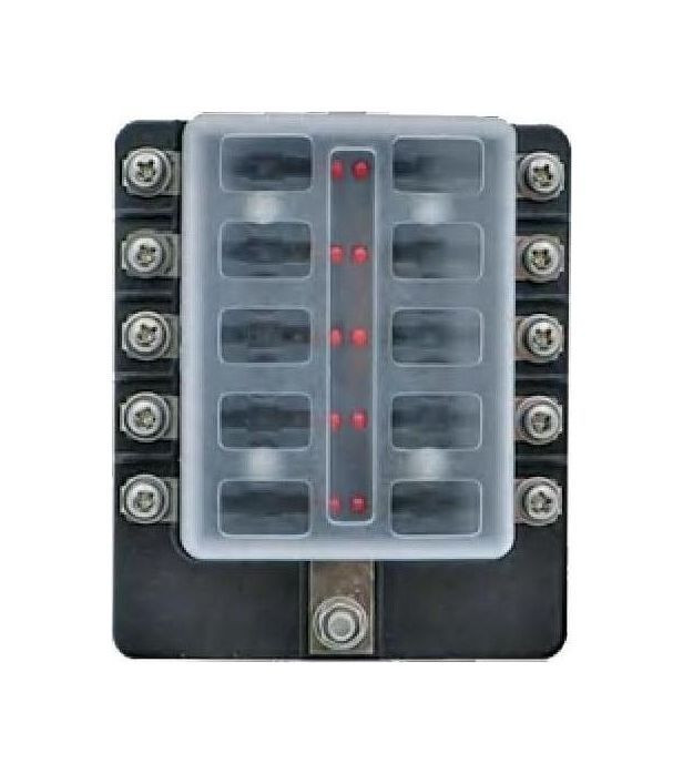 Блок на 10 предохранителей с индикацией исправности предохранителя, арт. 4620136032407,          Marine Rocket 