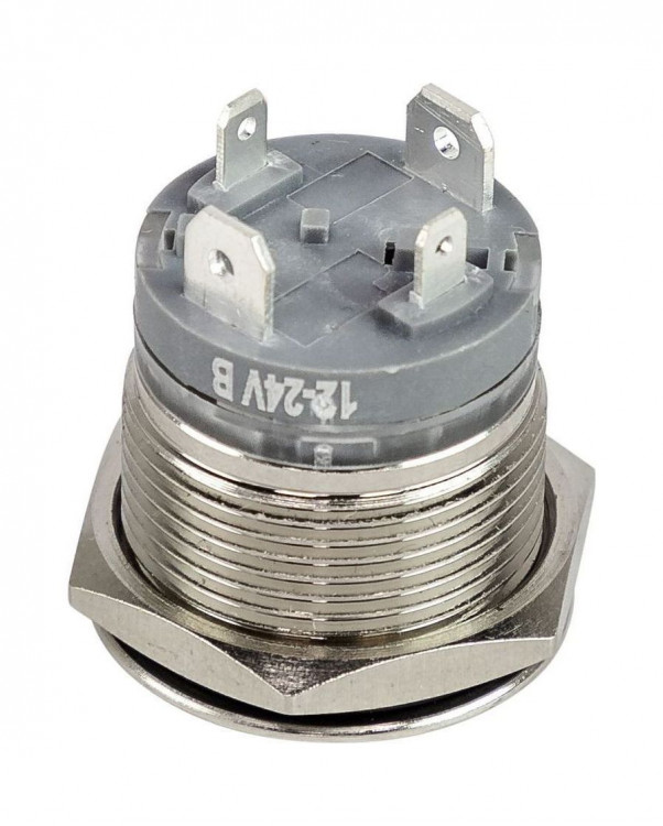 Кнопка с фиксацией, подсветка белая, 12 В, д. 19 мм, арт. MRBW00006,          Marine Rocket  Кнопка с фиксацией, подсветка белая, 12 В, д. 19 мм, арт. MRBW00006,          Marine Rocket