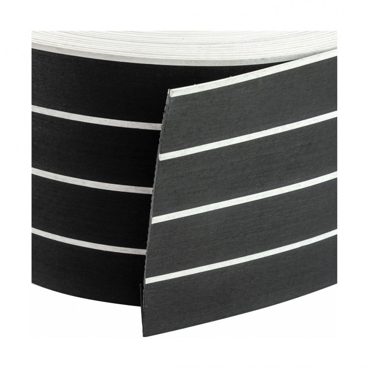 Покрытие палубное 200ммx5мм, черный, белая полоса, арт. MR0001,          Marine Rocket  Покрытие палубное 200ммx5мм, черный, белая полоса, арт. MR0001,          Marine Rocket