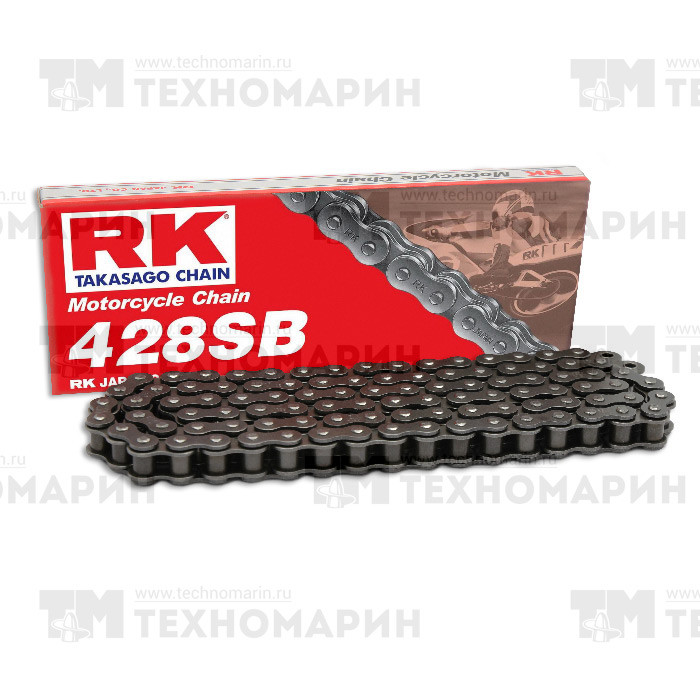 Цепь для мотоцикла до 150 см³ (без сальников) 428SB-120, арт. 428SB-120,          RK Chains 