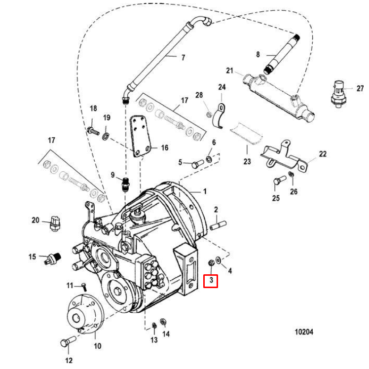Гайка стальная диам. 10 мм MERCURY/ MERCRUISER  (Quicksilver), арт. 34933,          MERCURY 