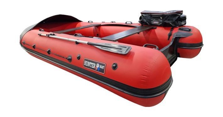 Надувная лодка ПВХ, Хантер 400 Трэвел НДНД, красный, арт. 4002512,          Hunterboat 