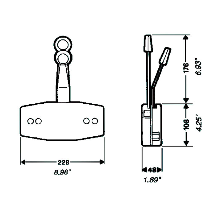 Контроллер двухрычаговый вертикального крепления, арт. B49,          Ultraflex 
