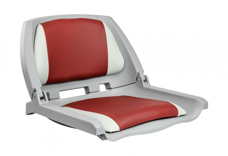 Кресло мягкое складное, обивка винил, цвет серый/красный, Marine Rocket, арт. MR10015,          MARINE ROCKET 