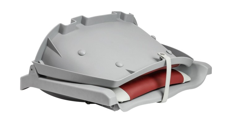 Кресло мягкое складное, обивка винил, цвет серый/красный, Marine Rocket, арт. MR10015,          MARINE ROCKET 