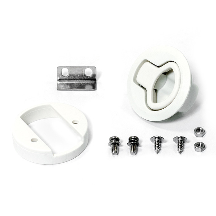 Замок потайной SUNFINE 61x35мм без ключей, белый пластик, арт. SF31110-1,          SUNFINE MARINE 