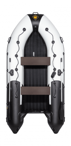 Надувная лодка ПВХ, Ривьера 3600 НДНД Гидролыжа Комби, светло-серый/черный