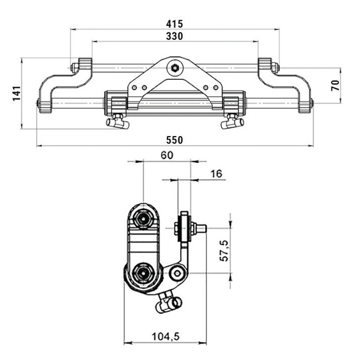 Гидроцилиндр GC-132/1 (132 см3), арт. 010501T,          Техномарин 