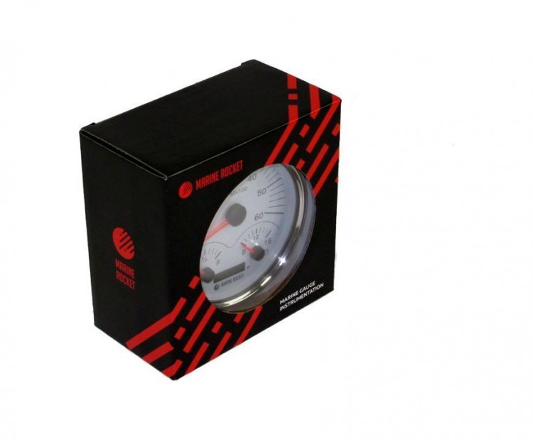 Прибор многофункциональный 4 в 1, белый циферблат, нержавеющий ободок, д. 110 мм, арт. MFG0003WSMR,          MARINE ROCKET 
