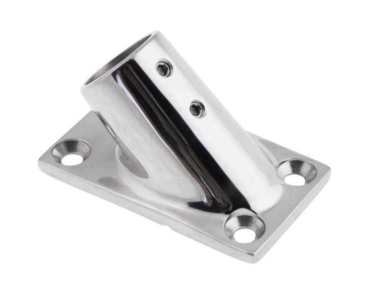 Основание стойки леера (22,2 мм), 45 град, прямоугольное, Marine Rocket, арт. S.M0812-22_MR,          Marine Rocket 