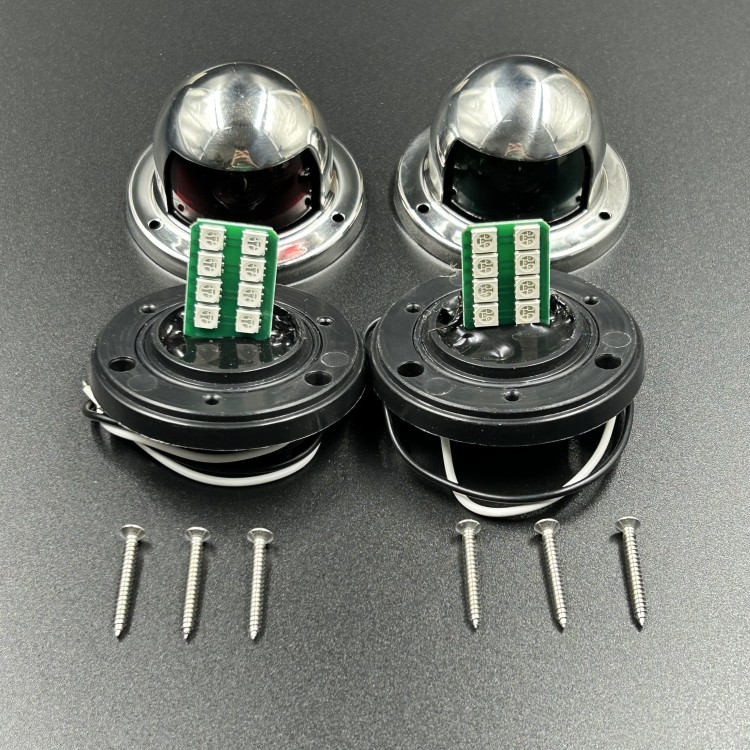 Огни ходовые LED (красный, зеленый) корпус нерж. (ALLSHINE), арт. XK3707,          ALSHINE 