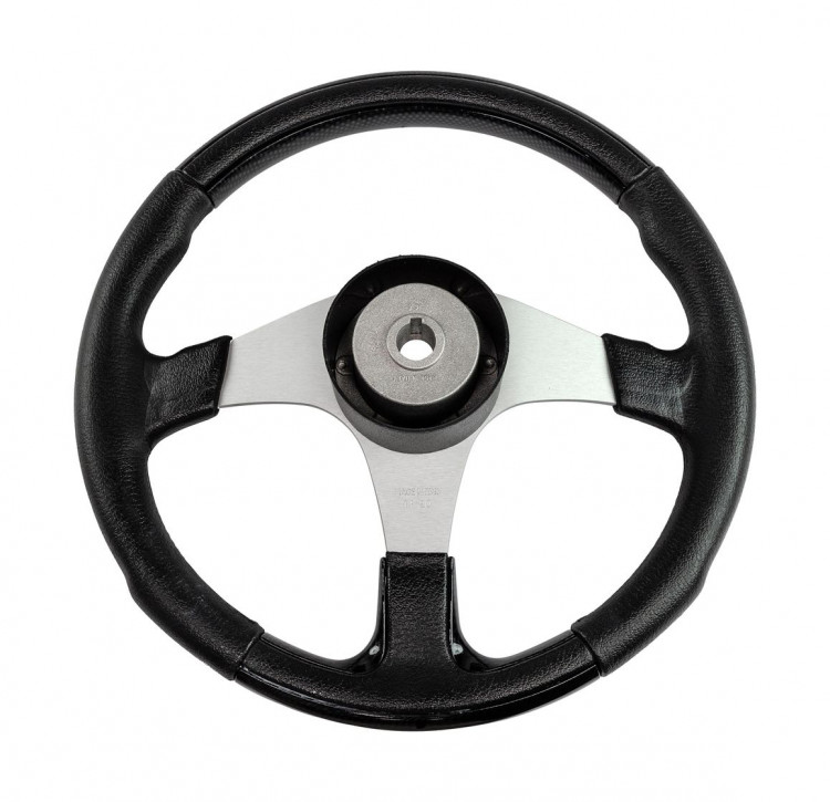 Рулевое колесо EVO MARINE 2 обод черный, спицы серебряные д. 355 мм, арт. VN850001-35,          Volanti Luisi 