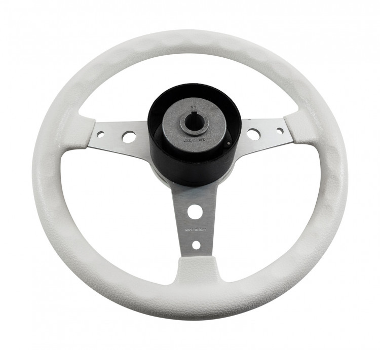 Рулевое колесо DELFINO обод белый,спицы серебряные д. 340 мм, арт. VN70401-08,          Volanti Luisi  Рулевое колесо DELFINO обод белый,спицы серебряные д. 340 мм, арт. VN70401-08,          Volanti Luisi