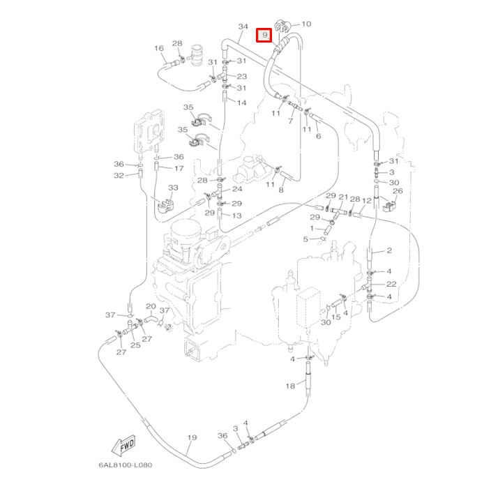 Трубка защитная Yamaha (90446-10M01), арт. 90446-10M01,          Nano Protech 