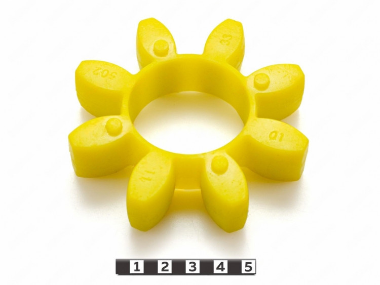Вставка упругой муфты эластичная (звездочка) 95*46*20 , M95/желтый , с отверстием, 8 лучей бочкообразной формы, 33-01-11502-poly , арт. 33-01-11502-poly,          Полиуретан  Вставка упругой муфты эластичная (звездочка) 95*46*20 , M95/желтый , с отверстием, 8 лучей бочкообразной формы, 33-01-11502-poly , арт. 33-01-11502-poly,          Полиуретан