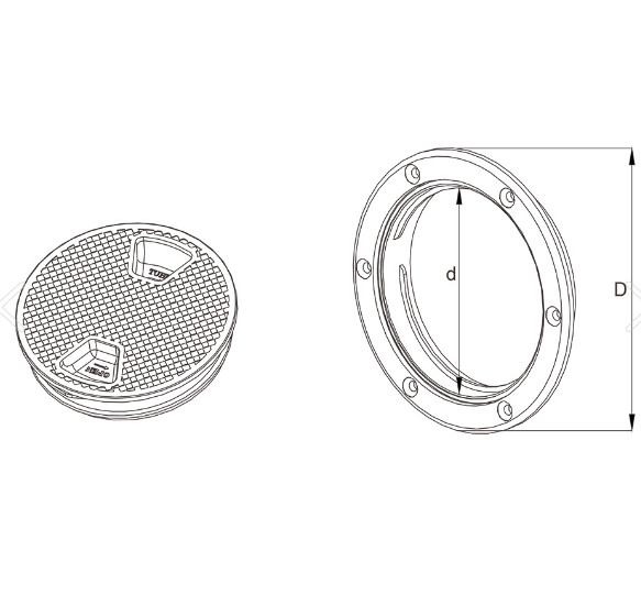 Люк SeaFlo палубный, 101 (143) мм, SFRH1-004-01-ts, арт. SFRH1-004-01-ts,          SeaFlo 
