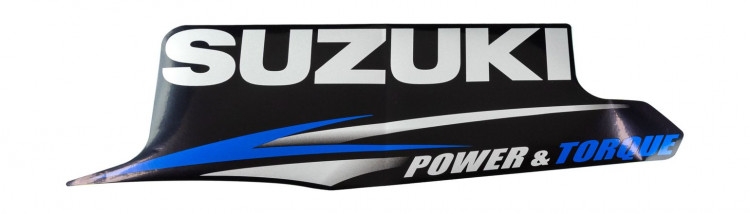 Наклейка капота Suzuki DT9.9A-15A (Suzuki), левая, арт. 6145395L10000,          SUZUKI 