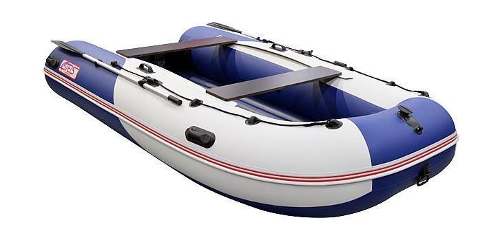 Надувная лодка ПВХ, STELS 375 Аеро НДНД, синий/белый, арт. 375209,          Hunterboat 