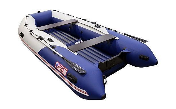 Надувная лодка ПВХ, STELS 375 Аеро НДНД, синий/белый, арт. 375209,          Hunterboat 