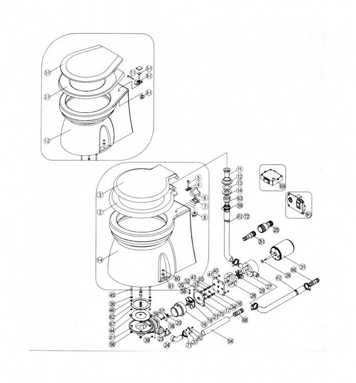 Унитаз с электрической помпой 24 В, арт. 15493A24 (1544024),          TMC 