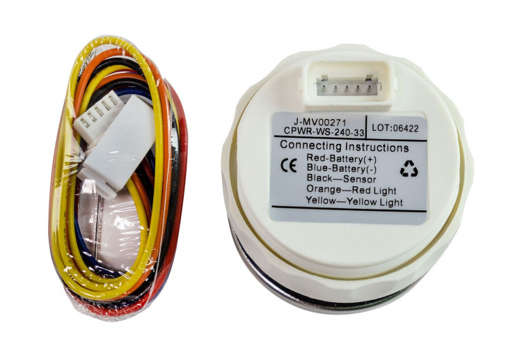 Указатель уровня пресной воды 240-33 Ом (US), белый циферблат, нержавеющий ободок, д. 52 мм, арт. WLM0005WSMR,          MARINE ROCKET 