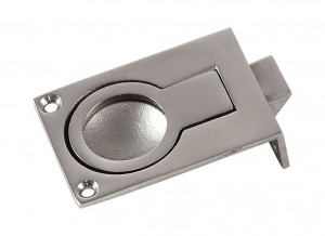 Ручка палубная потайная с защелкой, 57x40, нержавеющая,