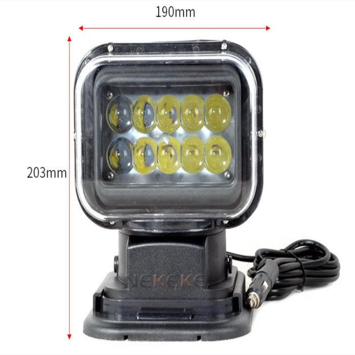 Прожектор стационарный светодиодный с черным корпусом с ДУ NEKEKE 12В, арт. SLH100025-B,          NEKEKE 